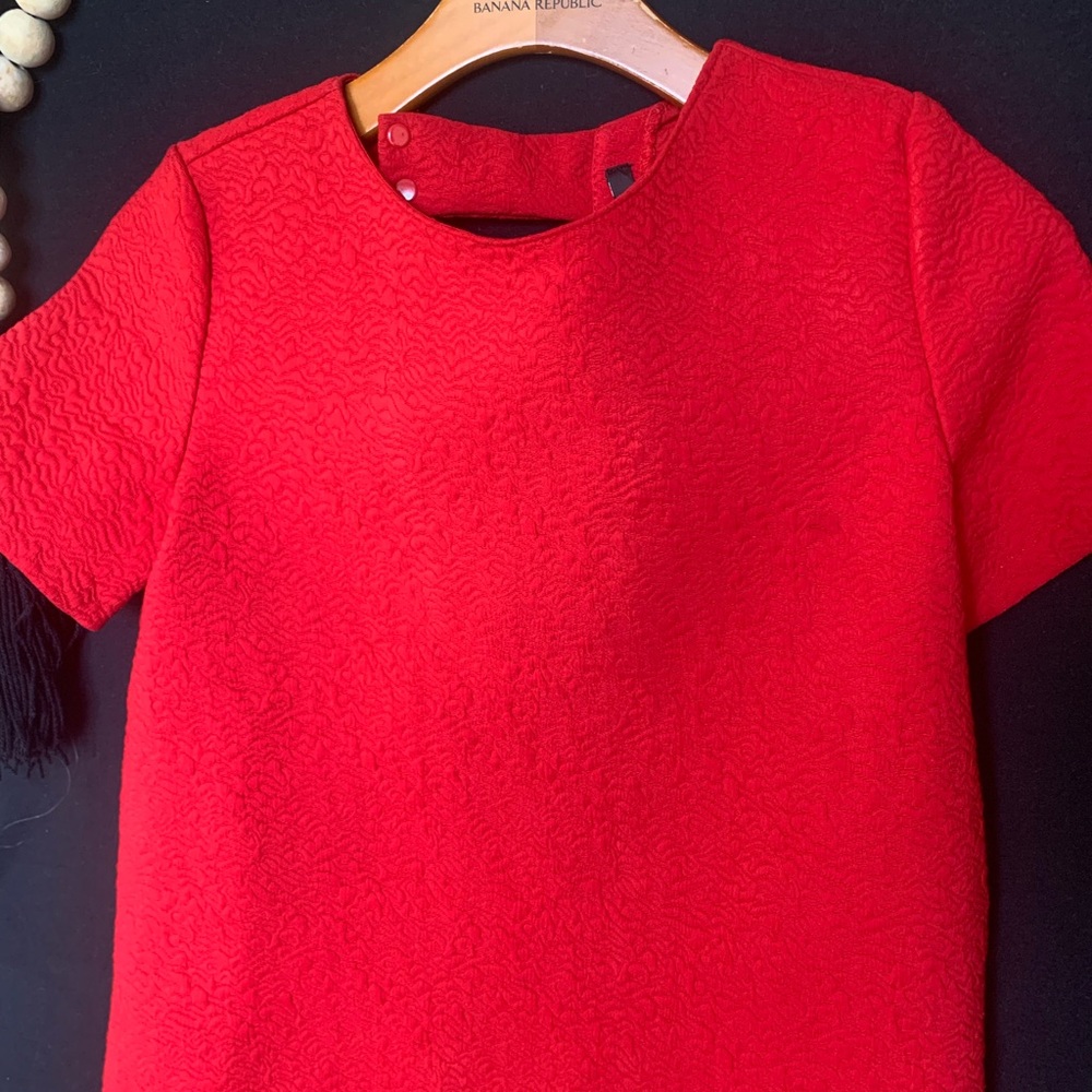 Zara Red Textured Women's Blouse